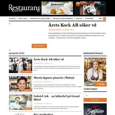 Restaurangvärlden startsida 2017