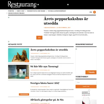 Restaurangvärlden startsida 2018