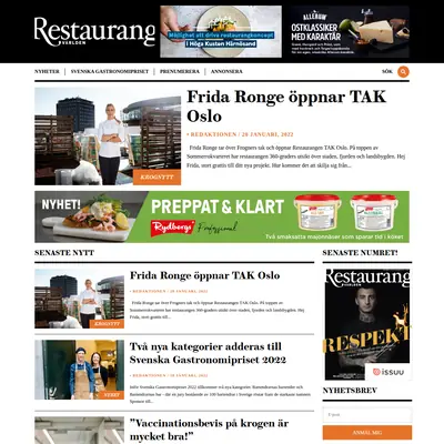 Restaurangvärlden startsida 2022