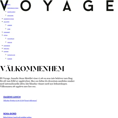 VOYAGE startsida 2022