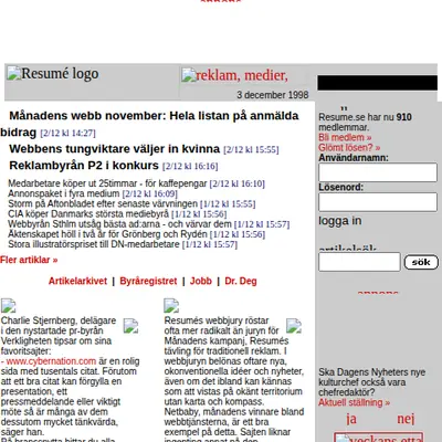 A Perfect Guide startsida 1998