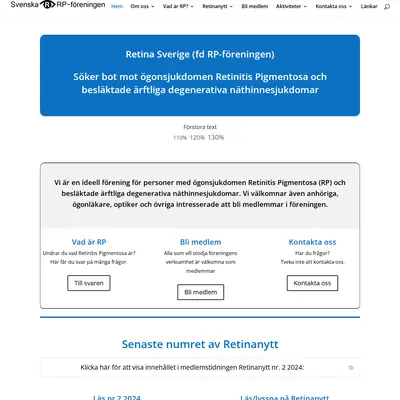 www.retina-sverige.se startsida 2024