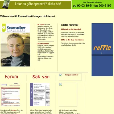 REUMATIKERVÄRLDEN startsida 2007