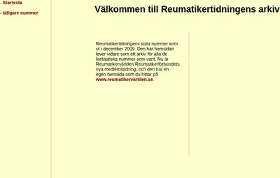 REUMATIKERVÄRLDEN startsida 2011