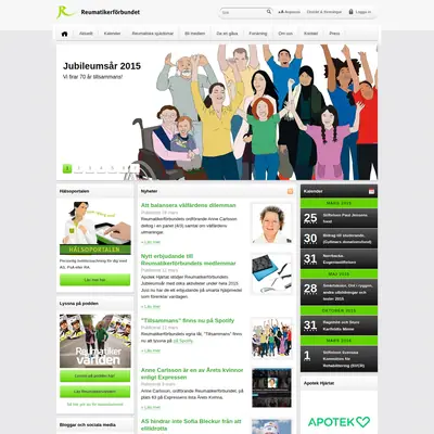 REUMATIKERVÄRLDEN startsida 2015