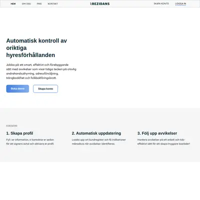 www.rezidans.se startsida 2021