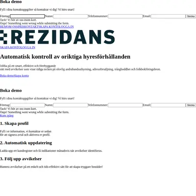 www.rezidans.se startsida 2023