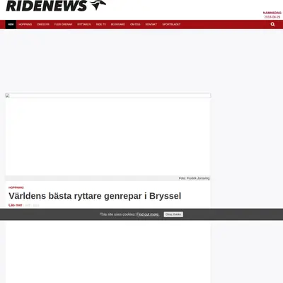 Ridenews.se startsida 2018
