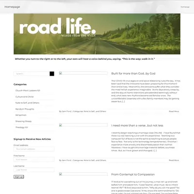 RoadLife startsida 2025