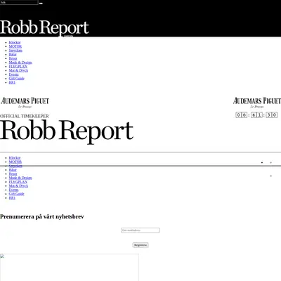 Robb Report startsida 2021