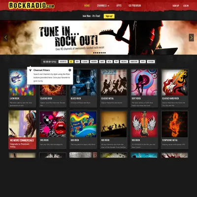 Rockradio startsida 2018