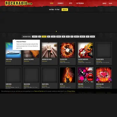 Rockradio startsida 2019