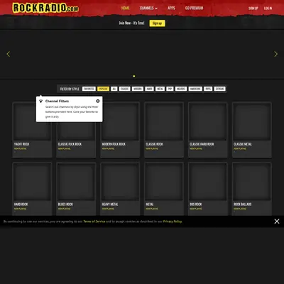 Rockradio startsida 2020
