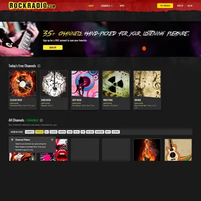 Rockradio startsida 2022
