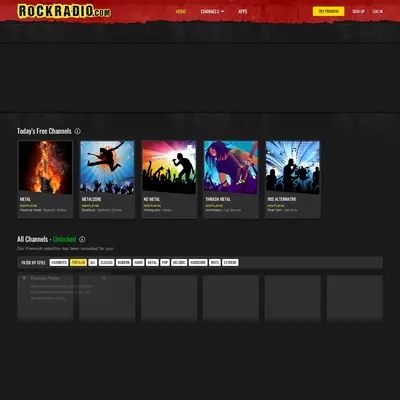 Rockradio startsida 2023