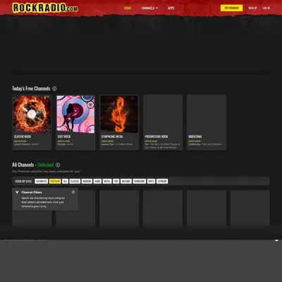 Rockradio startsida 2024