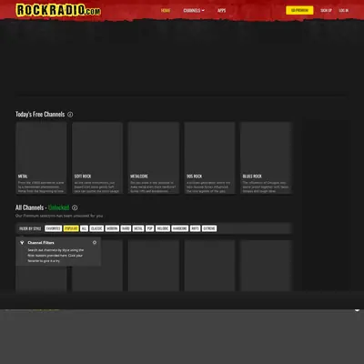 Rockradio startsida 2025