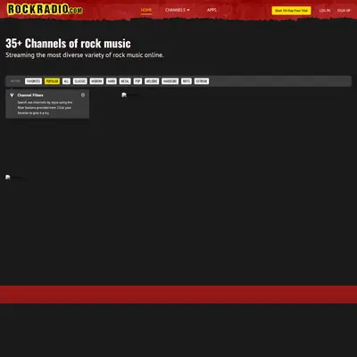 Rockradio startsida 2026