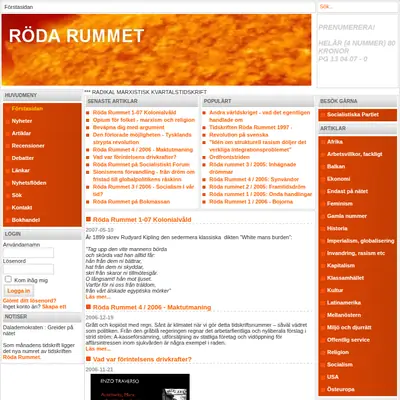 Röda Rummet startsida 2007