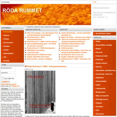 Röda Rummet startsida 2010