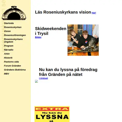 Radio Roseniuskyrkan startsida 2005