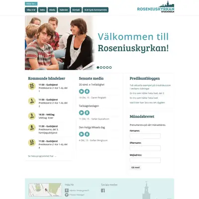 Radio Roseniuskyrkan startsida 2015