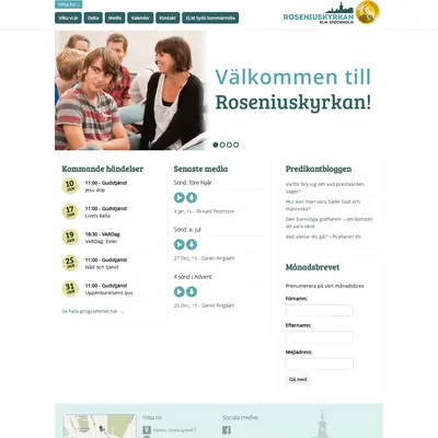 Radio Roseniuskyrkan startsida 2016