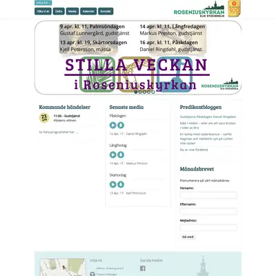 Radio Roseniuskyrkan startsida 2017