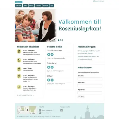 Radio Roseniuskyrkan startsida 2019