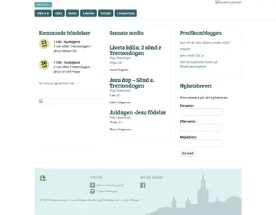 Radio Roseniuskyrkan startsida 2022