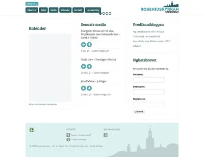 Radio Roseniuskyrkan startsida 2025