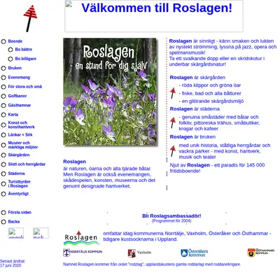 www.roslagen.com startsida 2004
