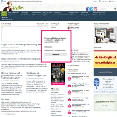 rotter.se startsida 2021