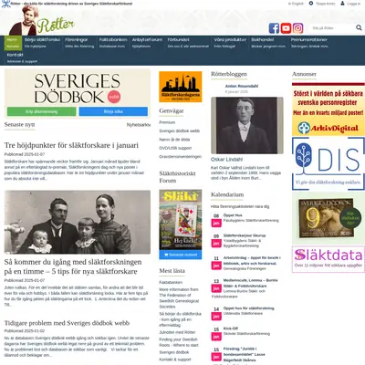rotter.se startsida 2025