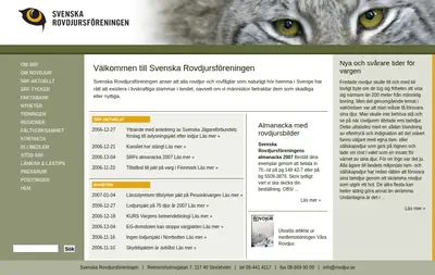 VÅRA ROVDJUR startsida 2007