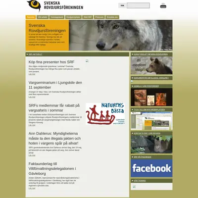 VÅRA ROVDJUR startsida 2010