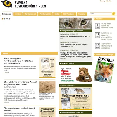 VÅRA ROVDJUR startsida 2019