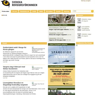 VÅRA ROVDJUR startsida 2021