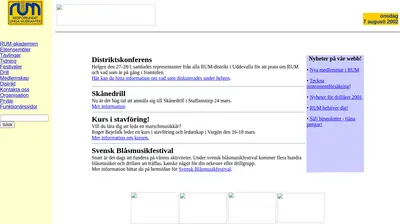 Rum startsida 2001