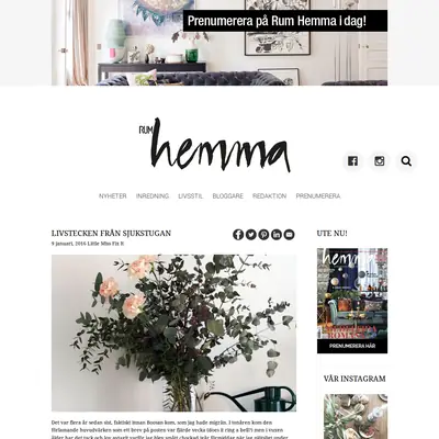 TIDNINGEN RUM HEMMA startsida 2016