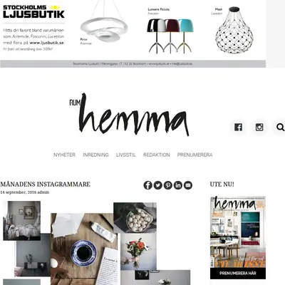TIDNINGEN RUM HEMMA startsida 2019