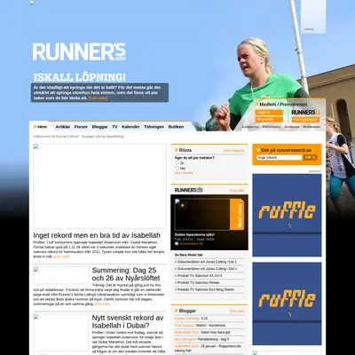 Runner´s World startsida 2012