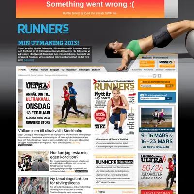 Runner´s World startsida 2013