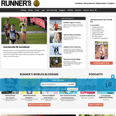 Runner´s World startsida 2019