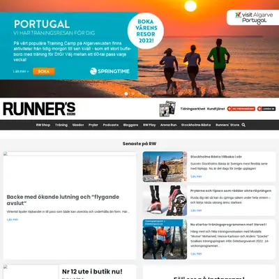 Runner´s World startsida 2022