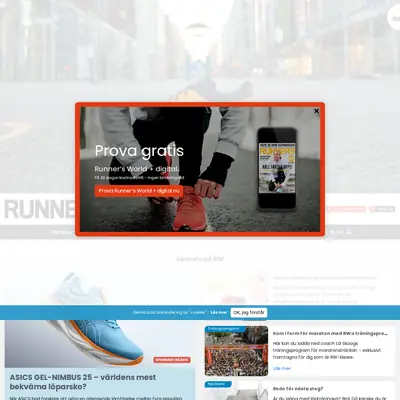 Runner´s World startsida 2023