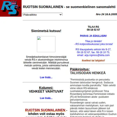 Ruotsin Suomalainen startsida 2006