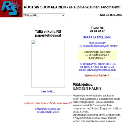 Ruotsin Suomalainen startsida 2007