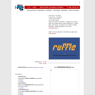 Ruotsin Suomalainen startsida 2015