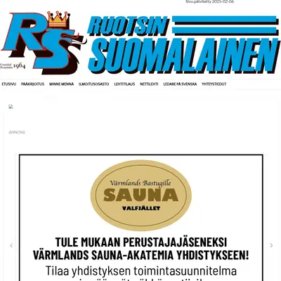 Ruotsin Suomalainen startsida 2025